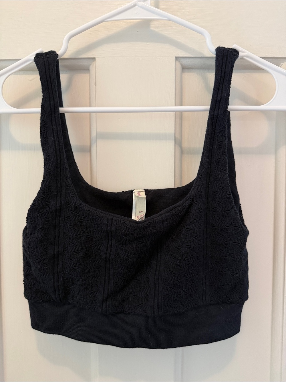 Anthropologie LyreBird Black Lace-Texture Bralette Top